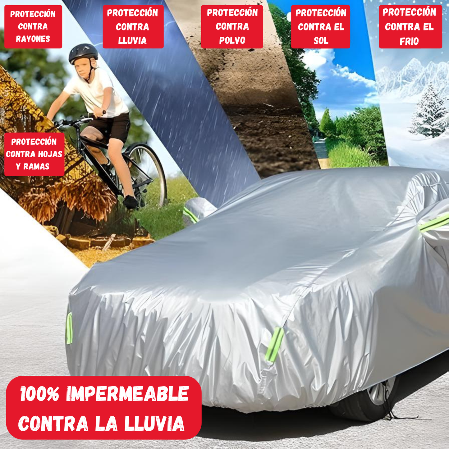 Funda Cubre Auto afelpada Cobertor Protector Lona Impermeable Felpa