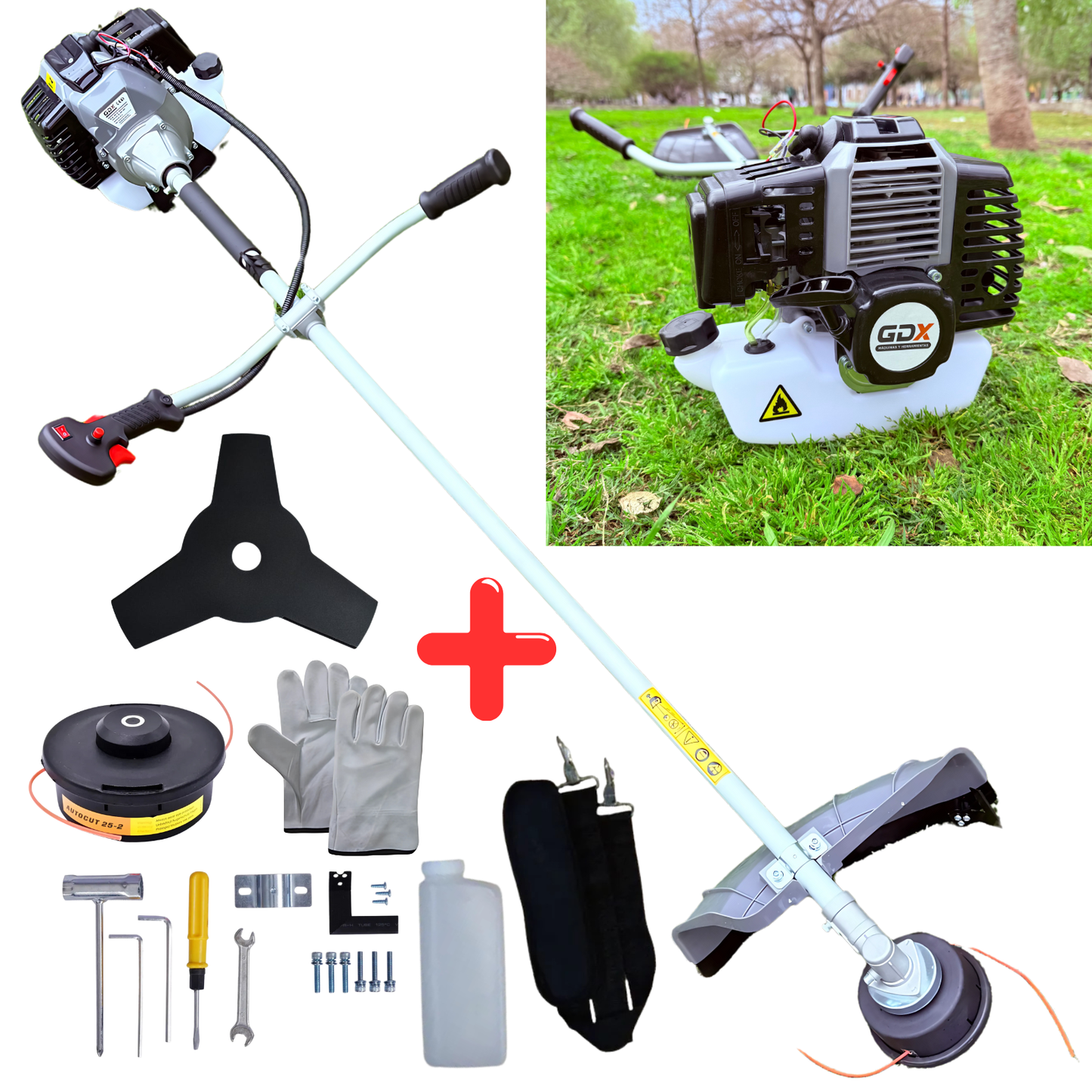 Desmalezadora Cortadora De Pasto Bordeadora A Nafta 52cc Gdx