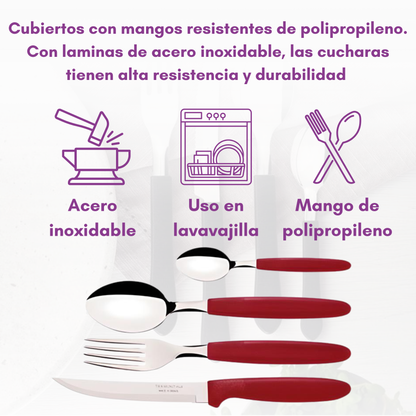 Set Cubiertos Tramontina Juego De Vajilla Cocina Acero Inoxidable
