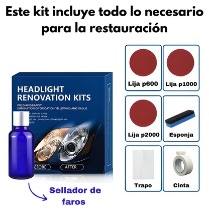 Restaurador De Faros Y Ópticas De Auto Kit De Restauración