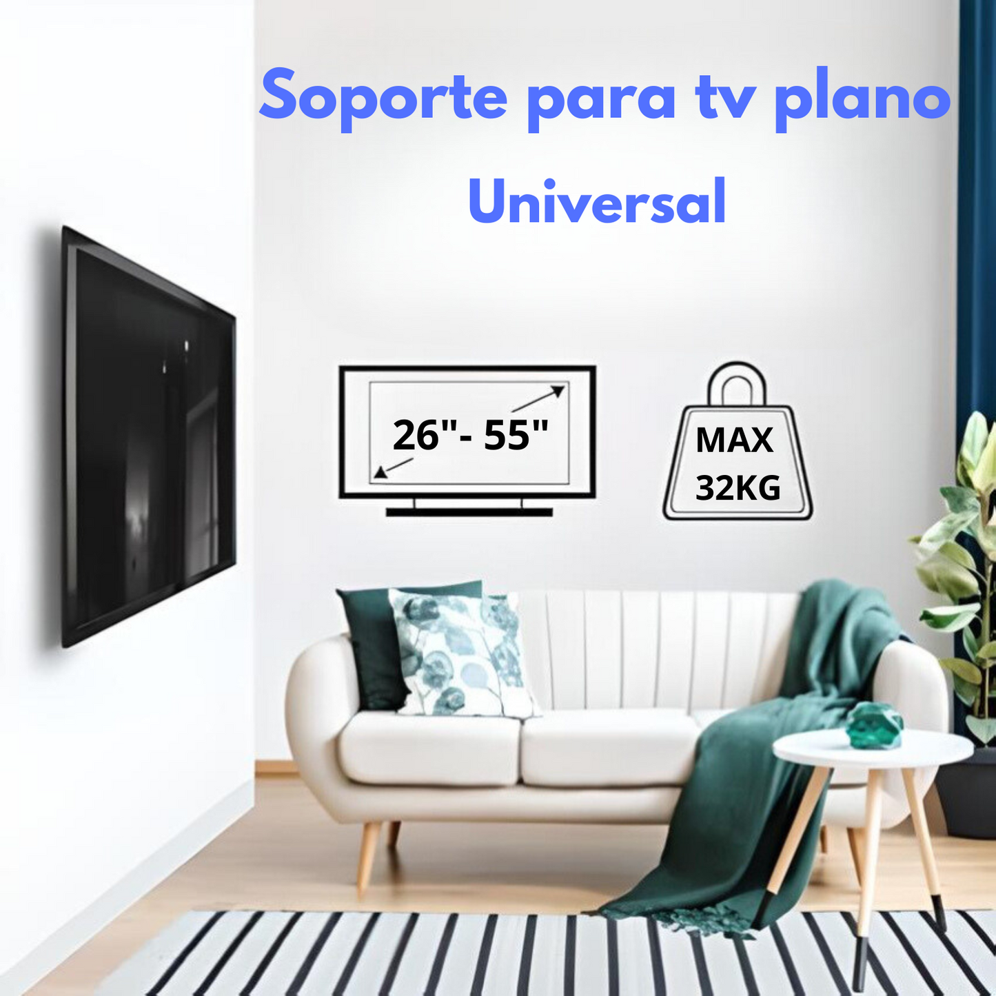 Soporte Para Tv Televisor Fijo Total En Pared Soporte Universal 32 43 50 55