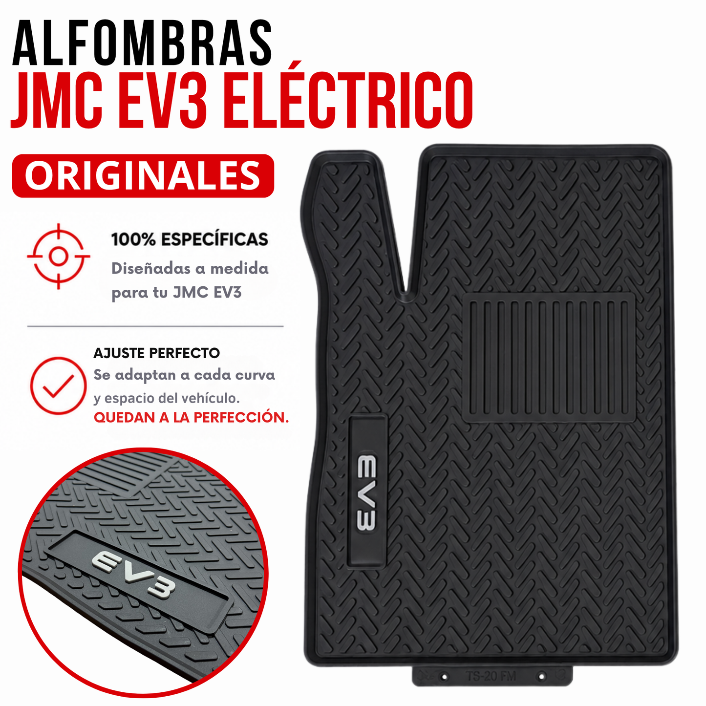 Juego Alfombras GOMA JMC EV3 Específicas Auto originales