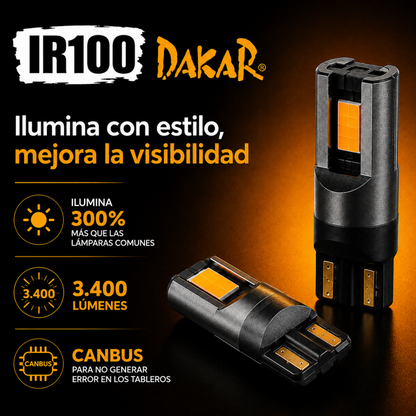 Lampara Led COLOR AMBAR Para Auto T10 Ir100 Posición Matrícula 12v W5w