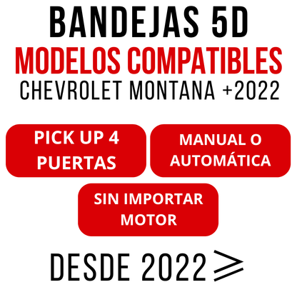 Alfombra CHEVROLET MONTANA Bandeja Rígida 5d Bandeja De Piso