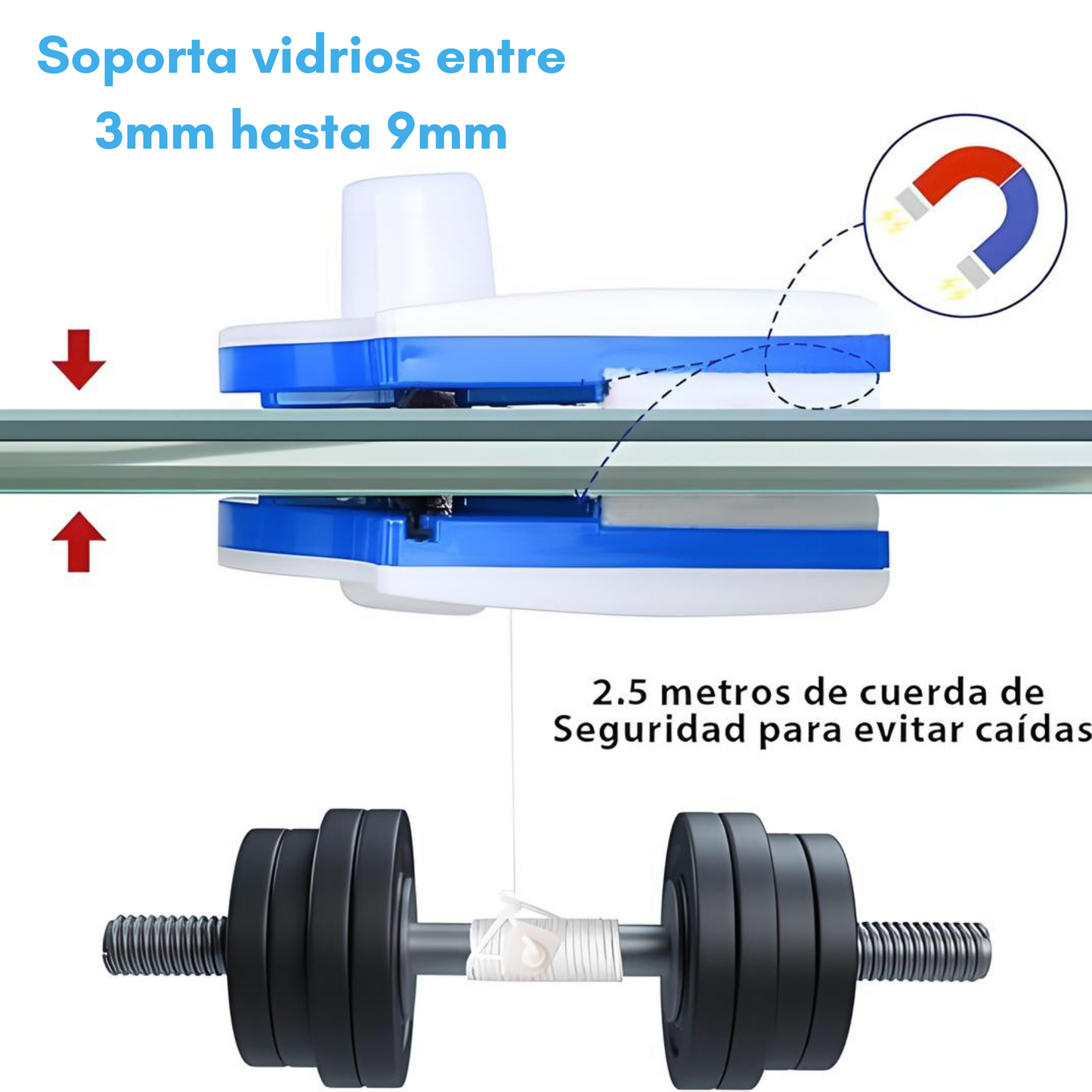 Imán Limpia Vidrios Limpiador De Ventanas Vidros Magnético