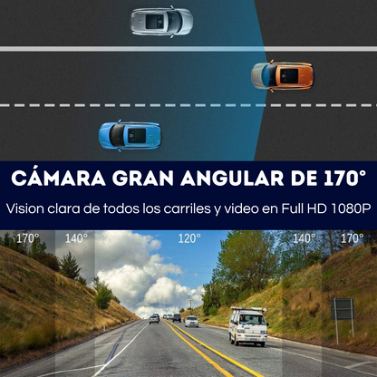 Cámara Para Auto Dashcam Grabadora Retrovisor Cámara Trasera