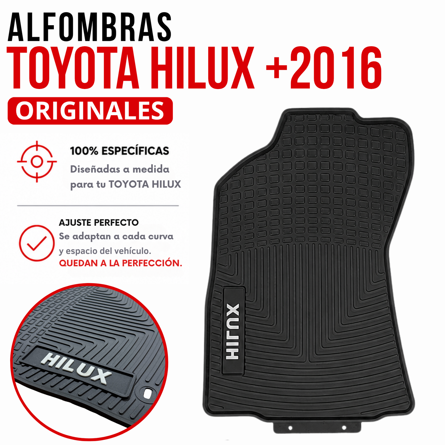 Juego Alfombras Toyota Hilux +2016 En Goma Especificas