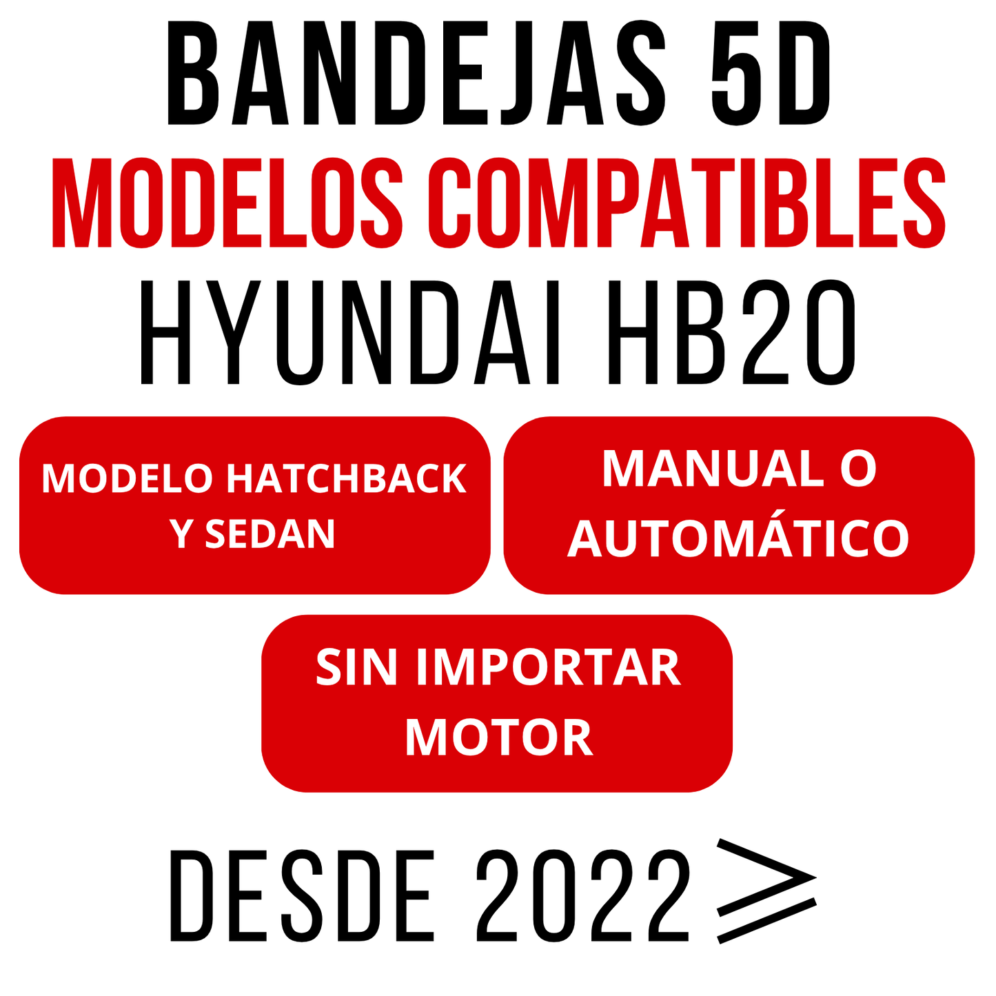 Alfombra HYUNDAI HB20 Bandeja Rígida 5d Bandeja De Piso