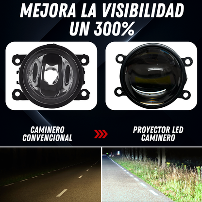 Kit Faros Camineros Led Con Lupa Proyectores H11 Auxiliares