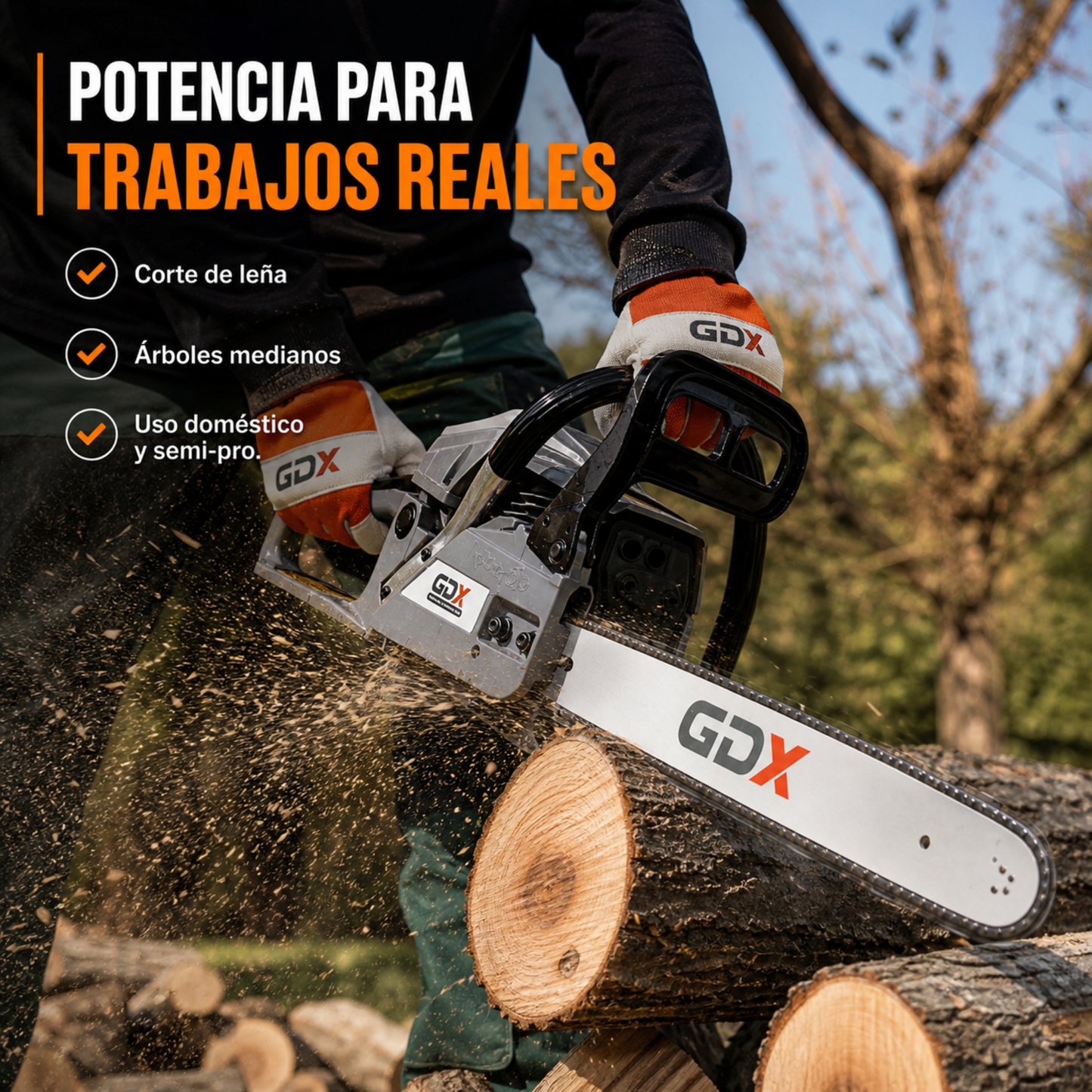 Motosierra A Nafta 52cc 2.5hp A Cadena Espada 20 Motosierra