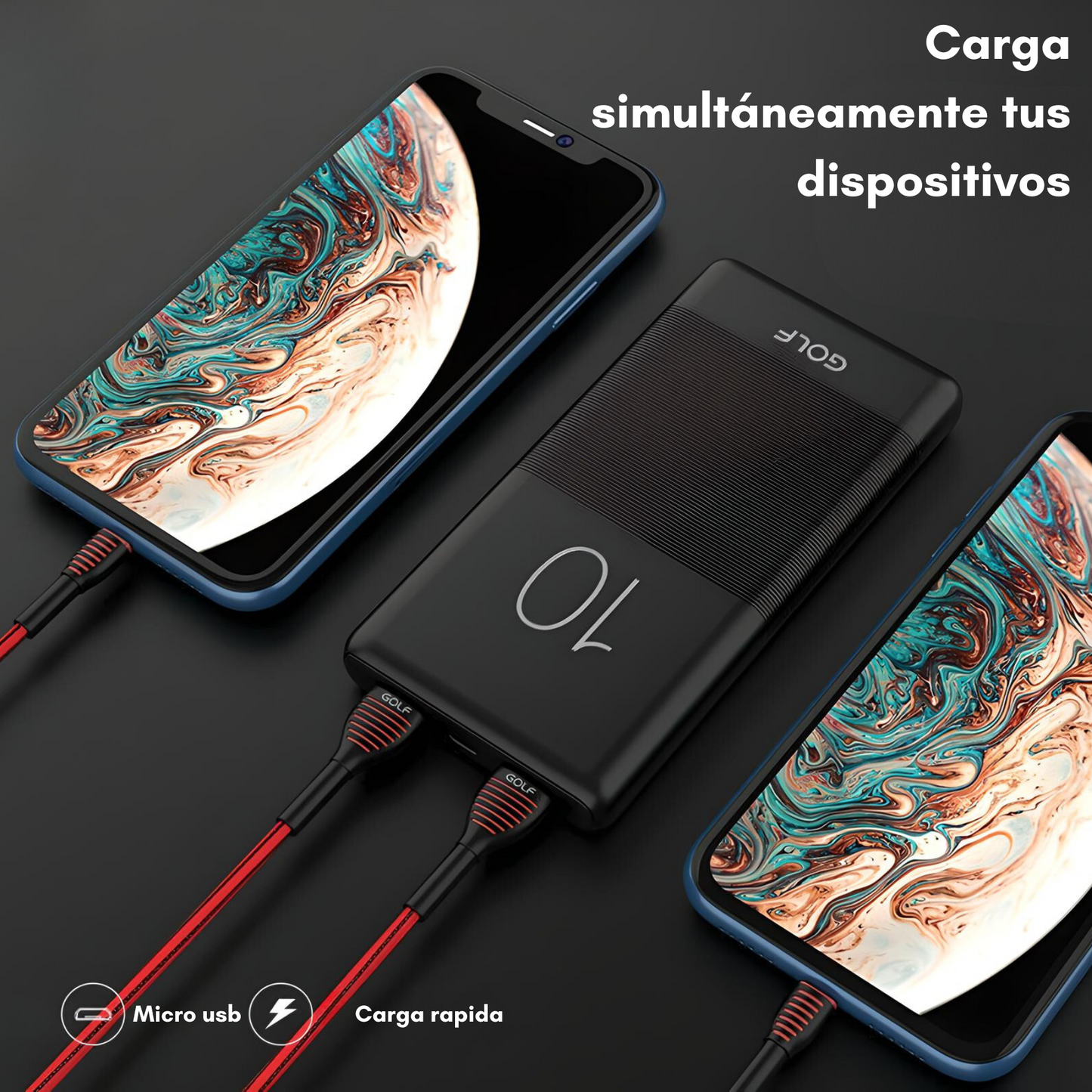 Powerbank Cargador Portátil Usb Batería 10000ah Carga Rápida