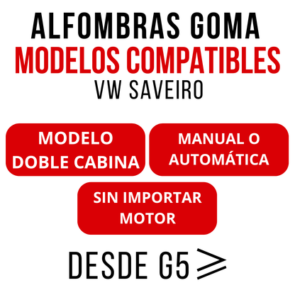 Set Juego Alfombras Volkswagen SAVEIRO en goma específicas