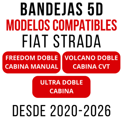 Juego Alfombras Fiat Strada Bandeja Rígida 5d Bandeja De Piso
