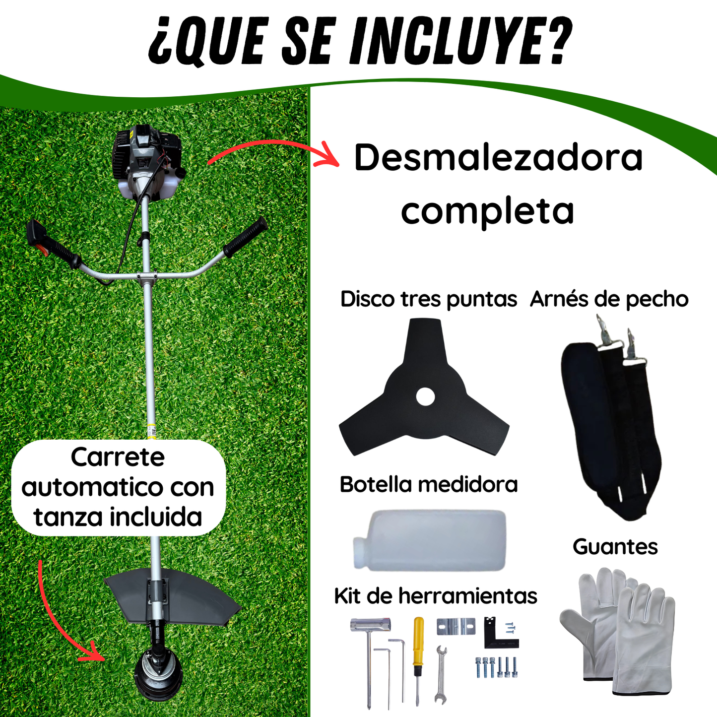 Desmalezadora Cortadora De Pasto Bordeadora A Nafta 52cc 2t