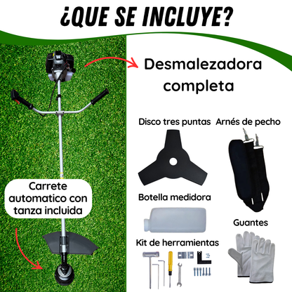 Desmalezadora Cortadora De Pasto Bordeadora A Nafta 52cc 2t