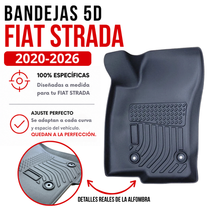 Juego Alfombras Fiat Strada Bandeja Rígida 5d Bandeja De Piso