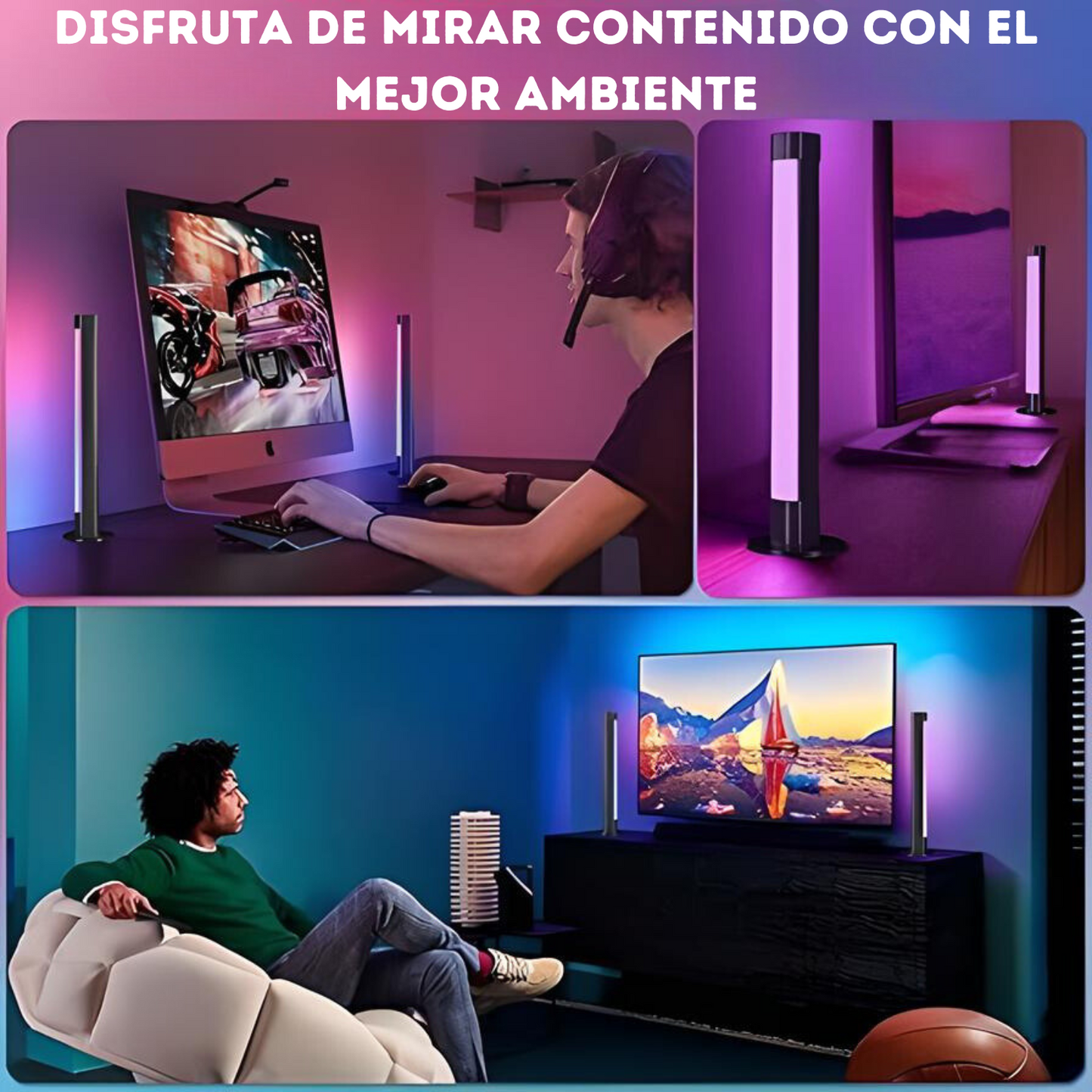 Barra Led Rgb Lampara Luces Inteligentes Ambilight Bluetooth