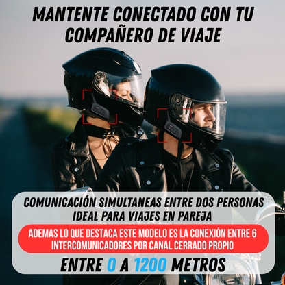 Intercomunicador Casco Motos Llamadas Bluetooth Manos Libres V6 PLUS