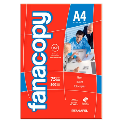 Pack Resma Hoja A4 Caja X5 Fanacopy Papel Blanco Impresora