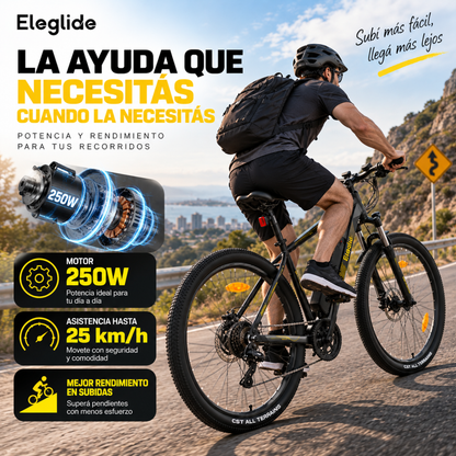 Bicicleta Eléctrica A Batería Con Motor Bici 27.5 Pulgadas