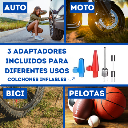 Inflador Compresor Portátil 12v Para Autos Neumáticos Motos