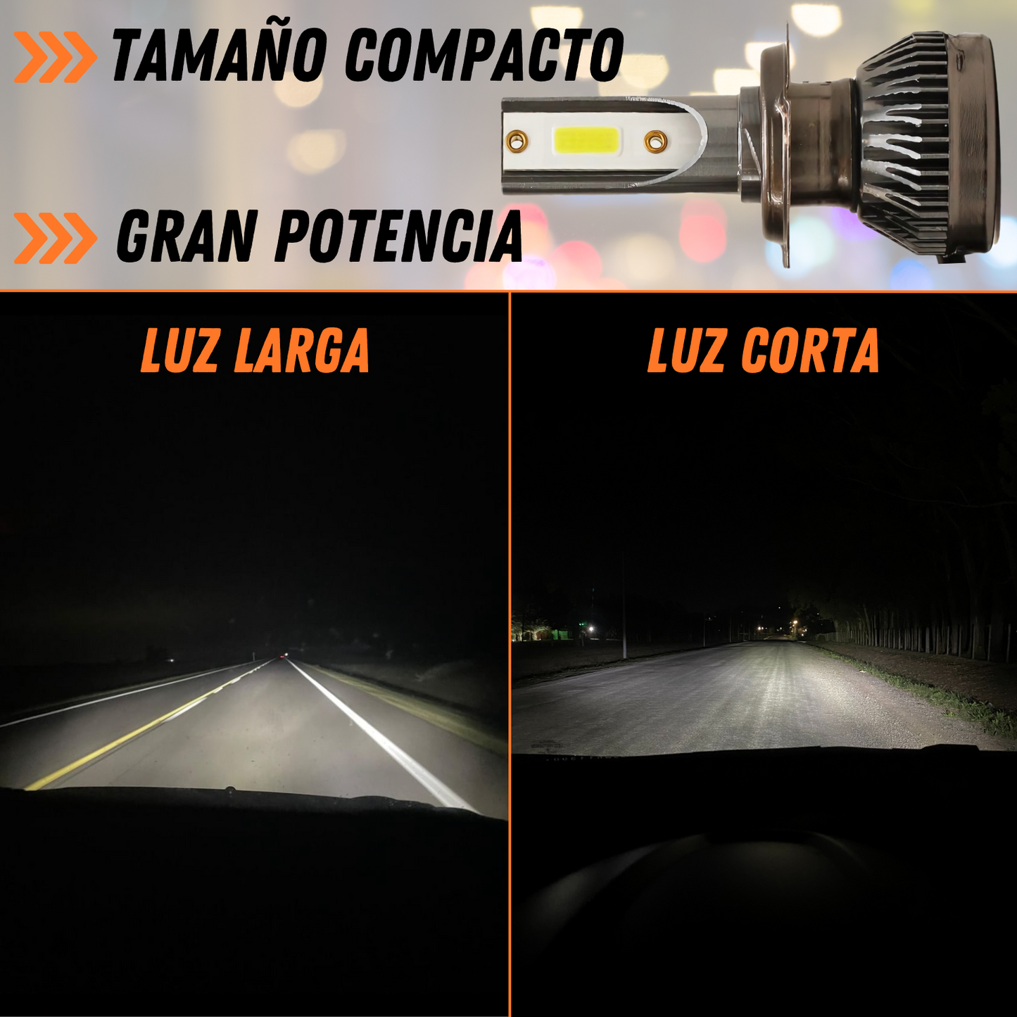 Lampara Led Para Auto Y3 6500k Kit Cree Led H1 H4 H7 Potente