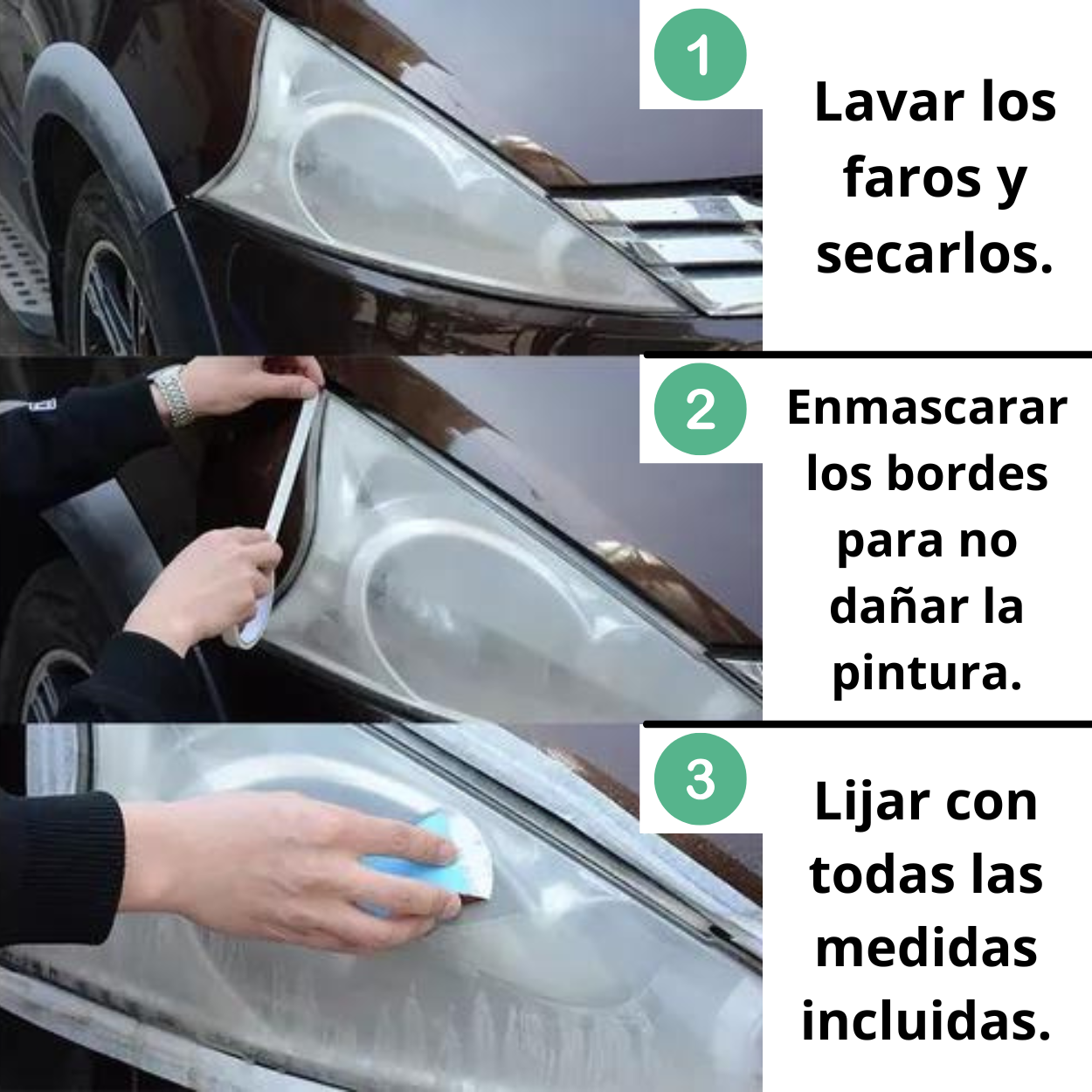 Restaurador De Faros Y Ópticas De Auto Kit De Restauración