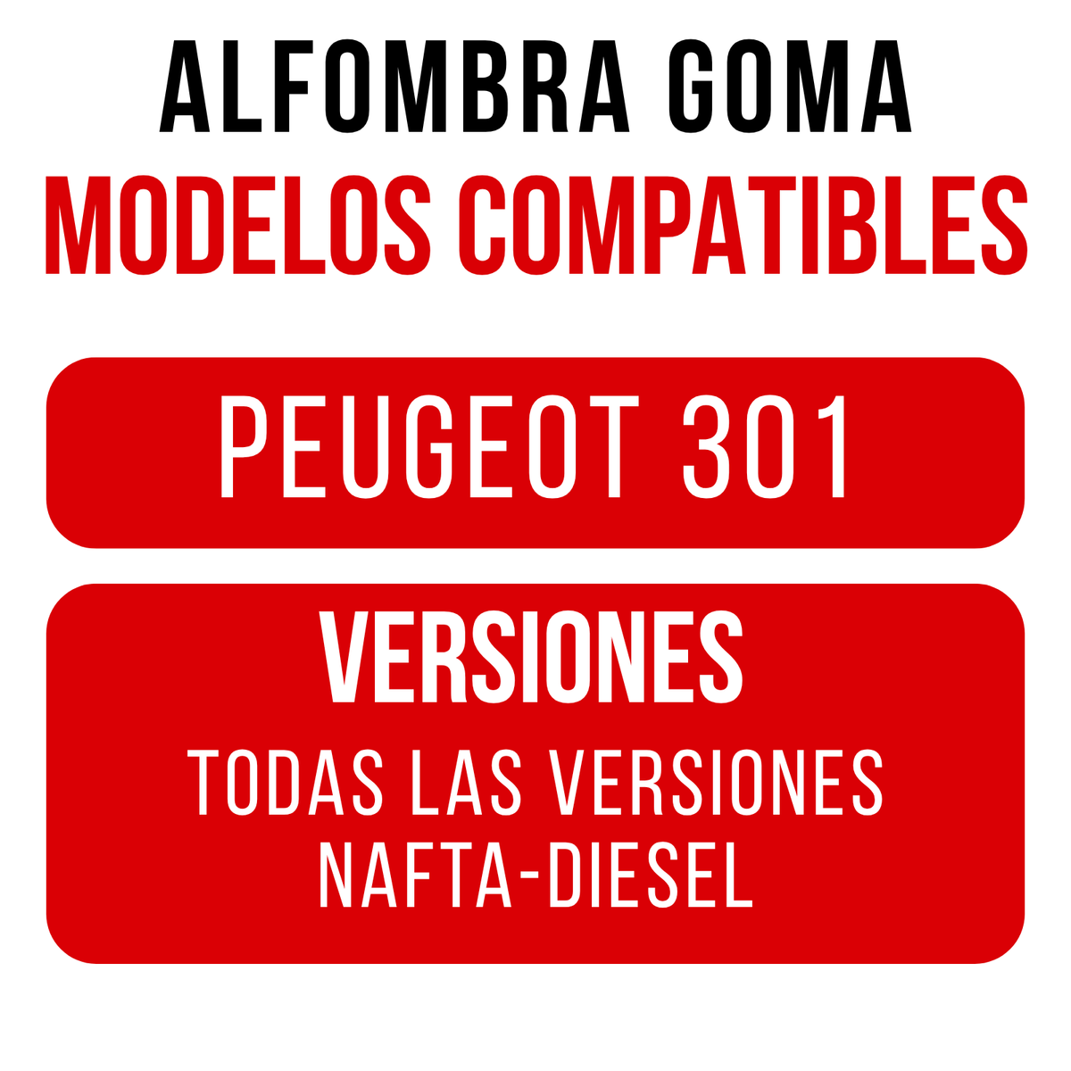 Alfombra Peugeot 301 Set Juego Alfombras En Goma Originales específicas