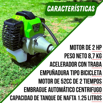 Desmalezadora Cortadora De Pasto Bordeadora A Nafta 52cc Forest y Garden