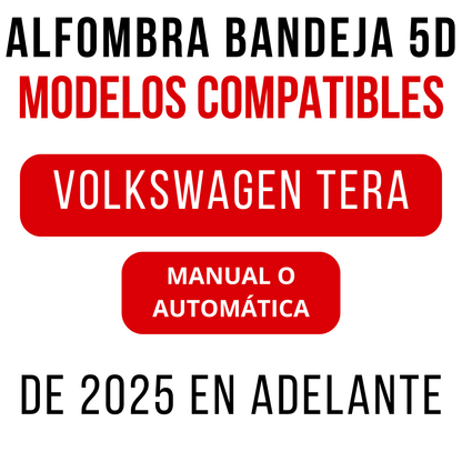 Alfombra Volkswagen Tera Bandeja Rígida 5d Bandeja De Piso Set alfombras TPE