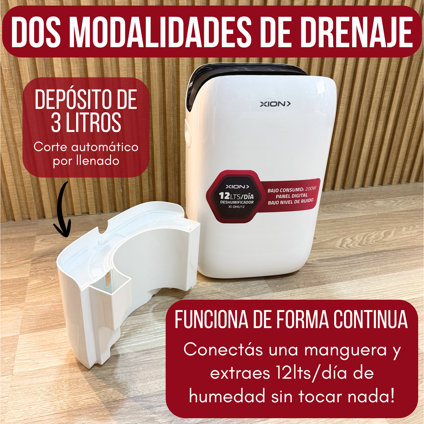 Deshumidificador De Aire Quita Humedad Hogar Baño 12lts Día