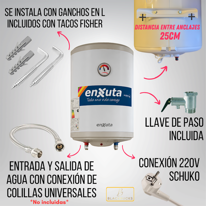 Calefon Termotanque 30 Litros Enxuta Eléctrico 220V Agua Caliente