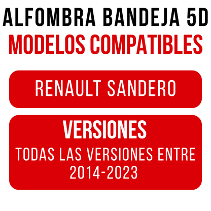 Alfombra Renault Sandero Bandeja Rígida 5D Bandeja de piso para auto