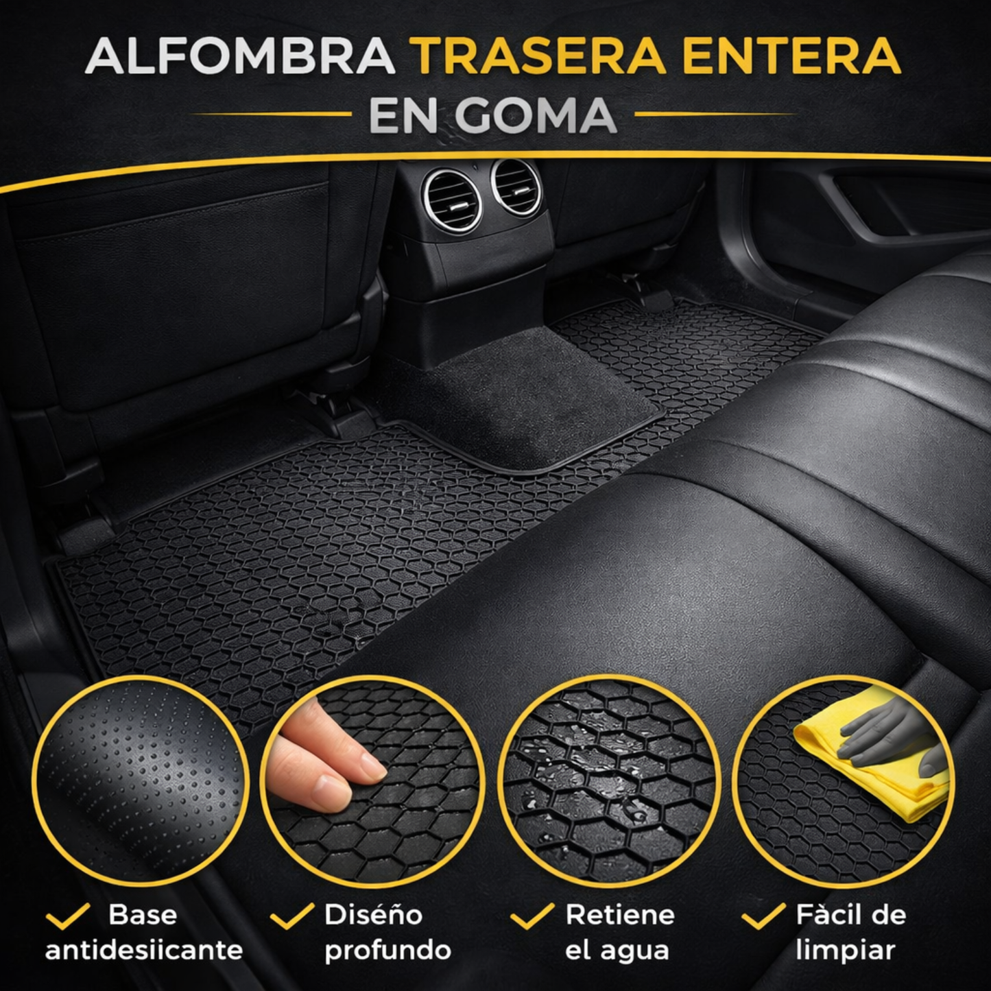 Juego Alfombra Para Auto De Goma Alfombras Universales Autos