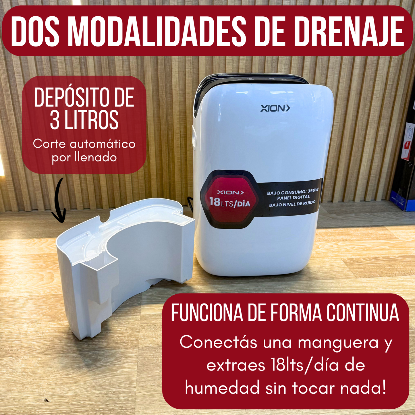 Deshumidificador De Aire Quita Humedad Hogar Baño 18lts Día