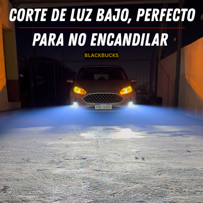 Kit Faros Camineros Led Con Lupa Proyectores H11 Auxiliares BLANCO Y AMARILLO