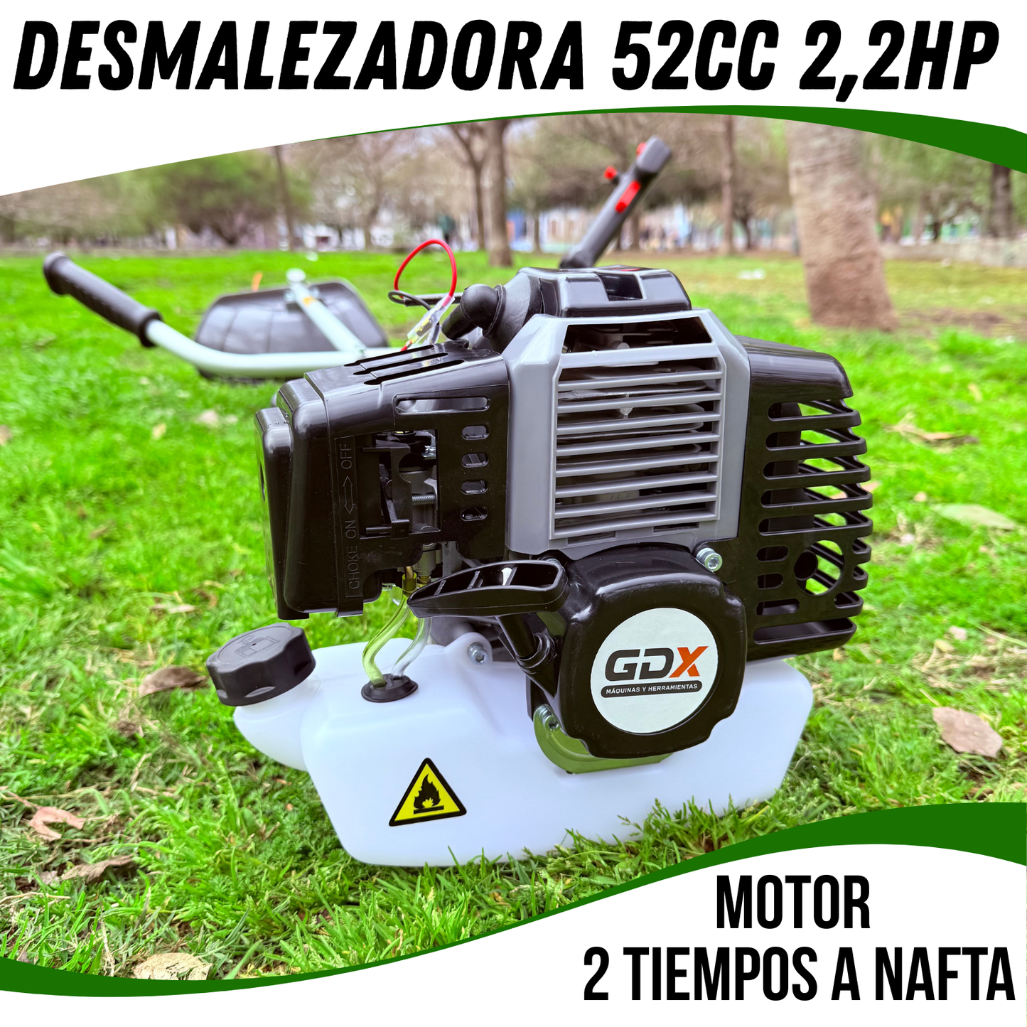 Desmalezadora Cortadora De Pasto Bordeadora A Nafta 52cc Gdx
