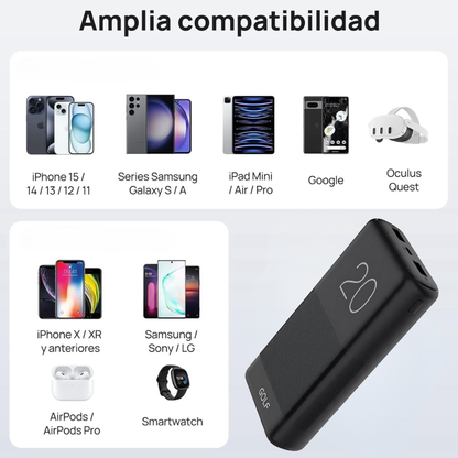 Power Bank Batería Externa Portátil De Carga Rápida 20000mah