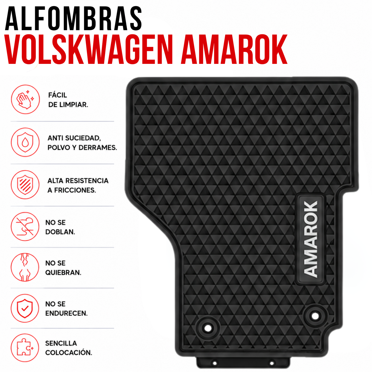Juego Alfombra auto especifica VW Volskwagen AMAROK +2010