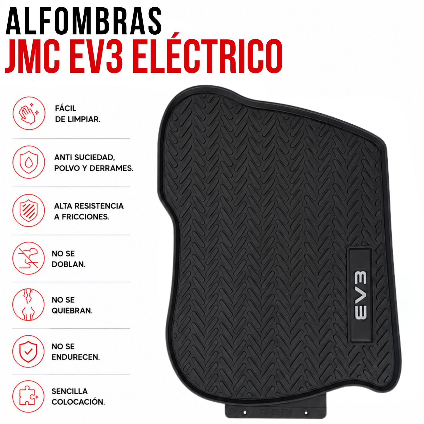 Juego Alfombras GOMA JMC EV3 Específicas Auto originales
