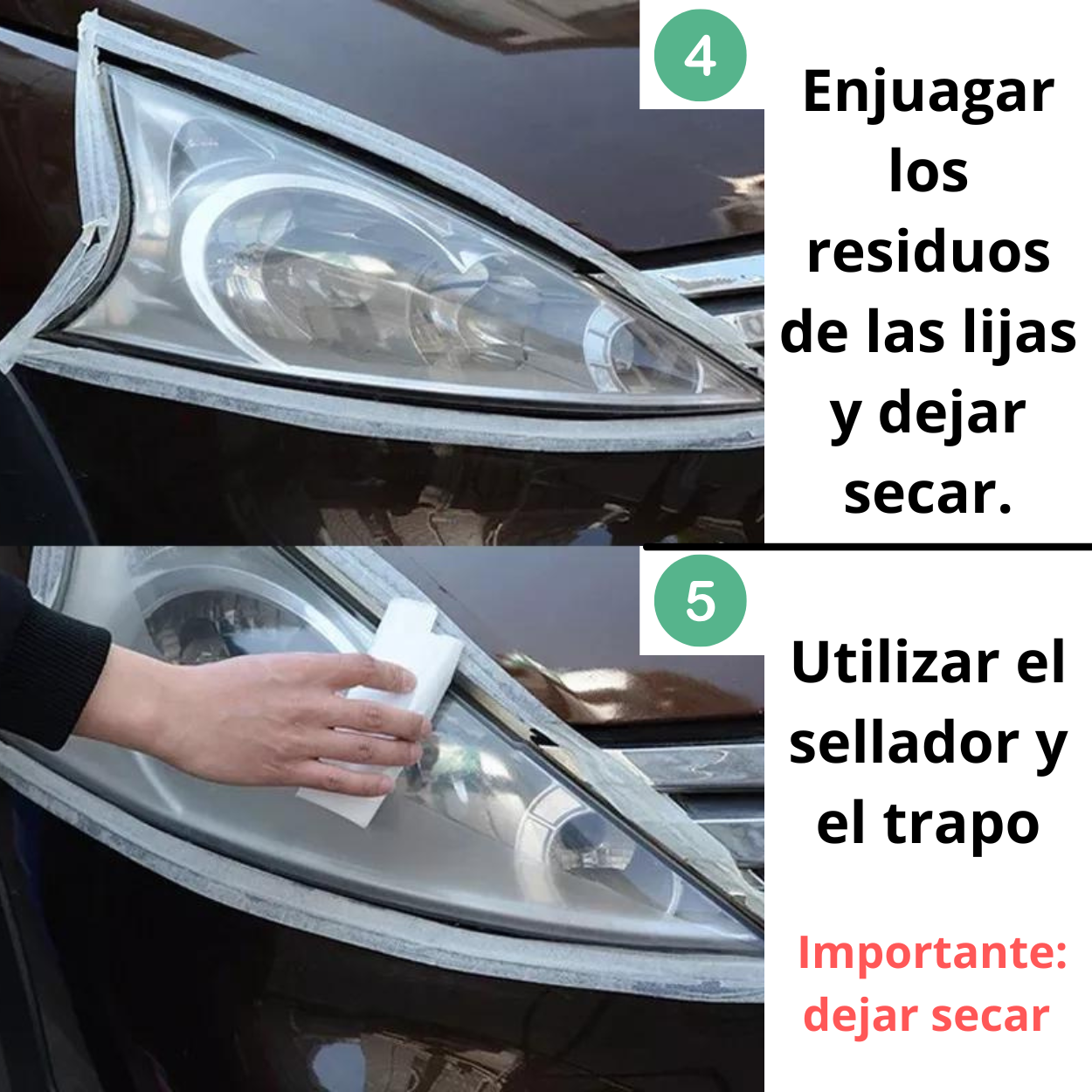 Restaurador De Faros Y Ópticas De Auto Kit De Restauración