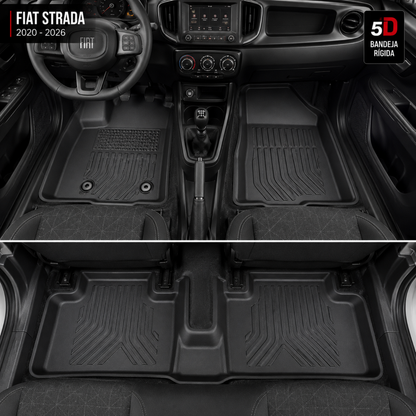 Juego Alfombras Fiat Strada Bandeja Rígida 5d Bandeja De Piso