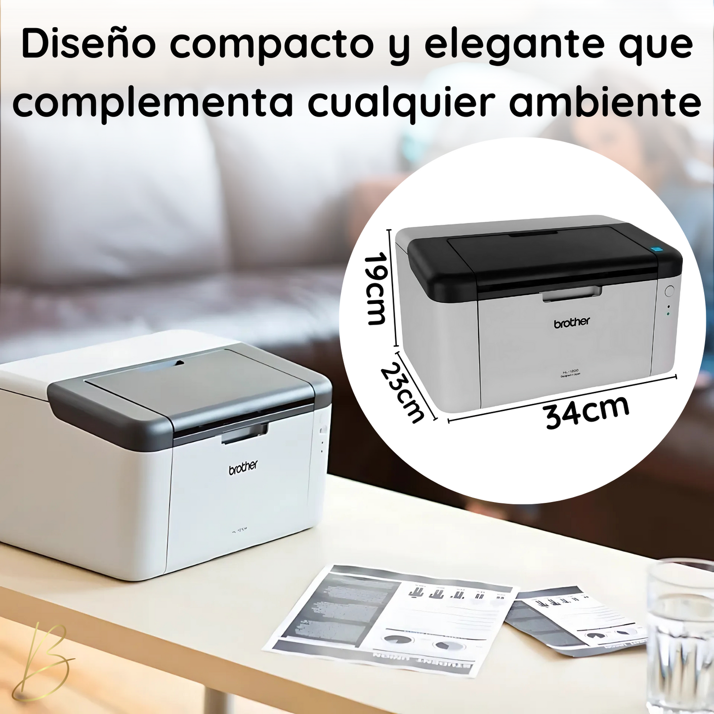 Impresora Láser A4 Monocromática Brother De Toner Hl-1200