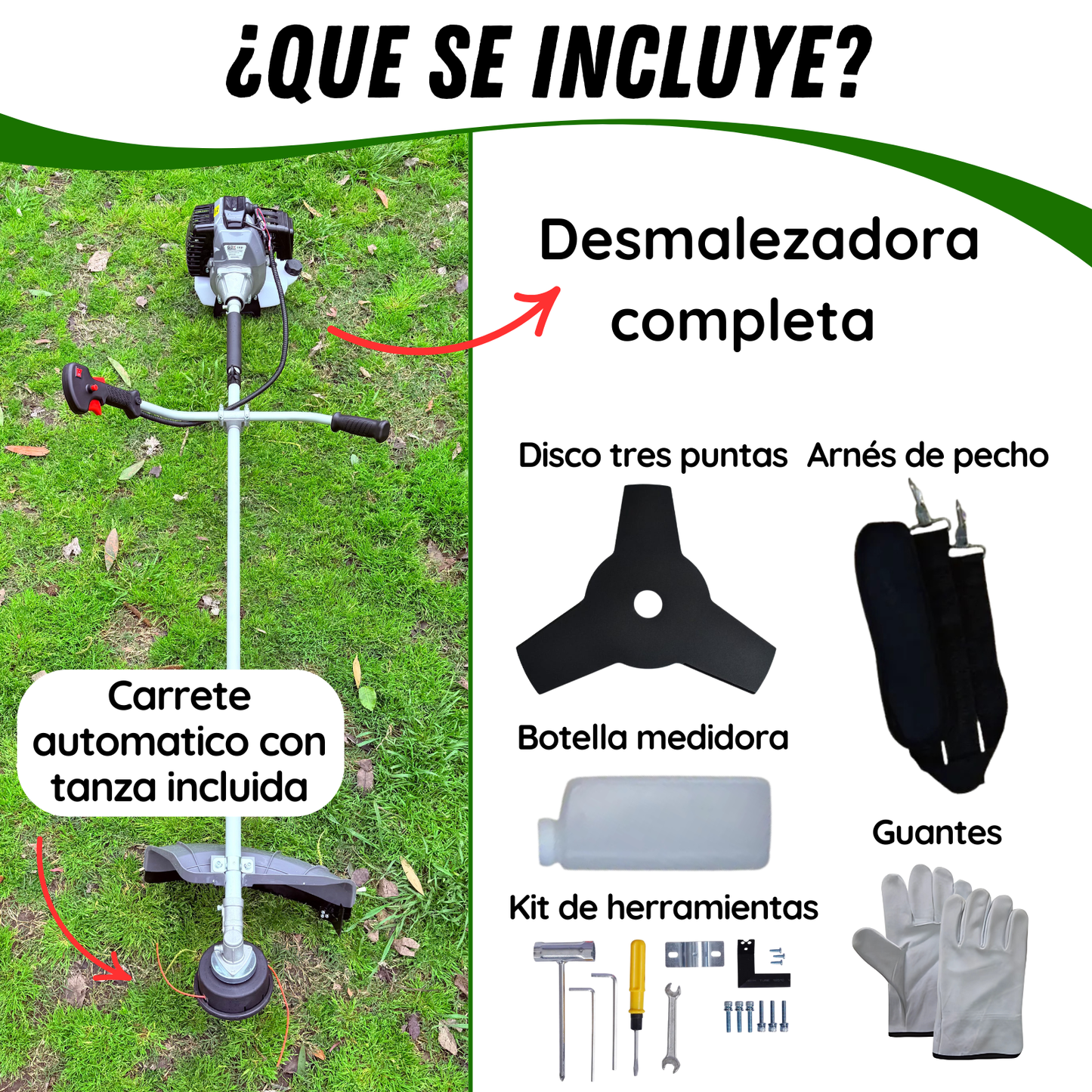 Desmalezadora Cortadora De Pasto Bordeadora A Nafta 52cc Gdx