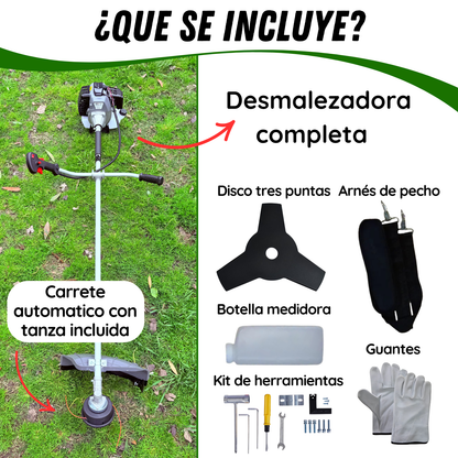 Desmalezadora Cortadora De Pasto Bordeadora A Nafta 52cc Gdx