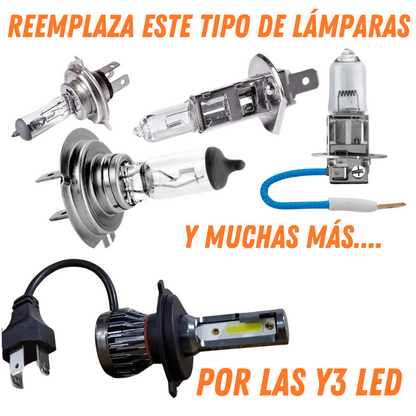 Lampara Led Para Auto Y3 6500k Kit Cree Led H1 H4 H7 Potente