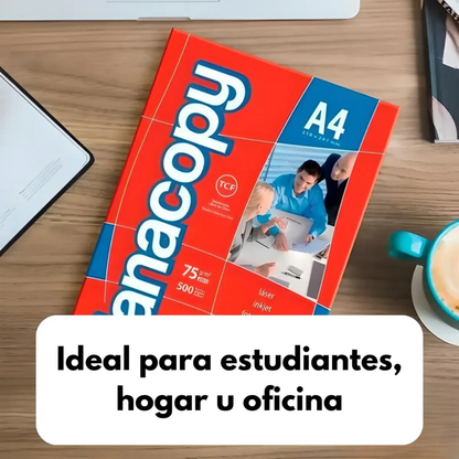 Pack Resma Hoja A4 Caja X5 Fanacopy Papel Blanco Impresora