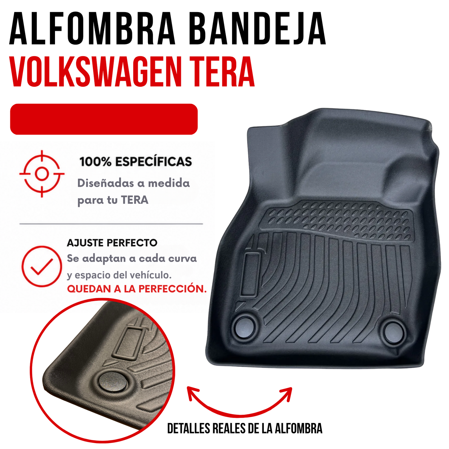 Alfombra Volkswagen Tera Bandeja Rígida 5d Bandeja De Piso Set alfombras TPE