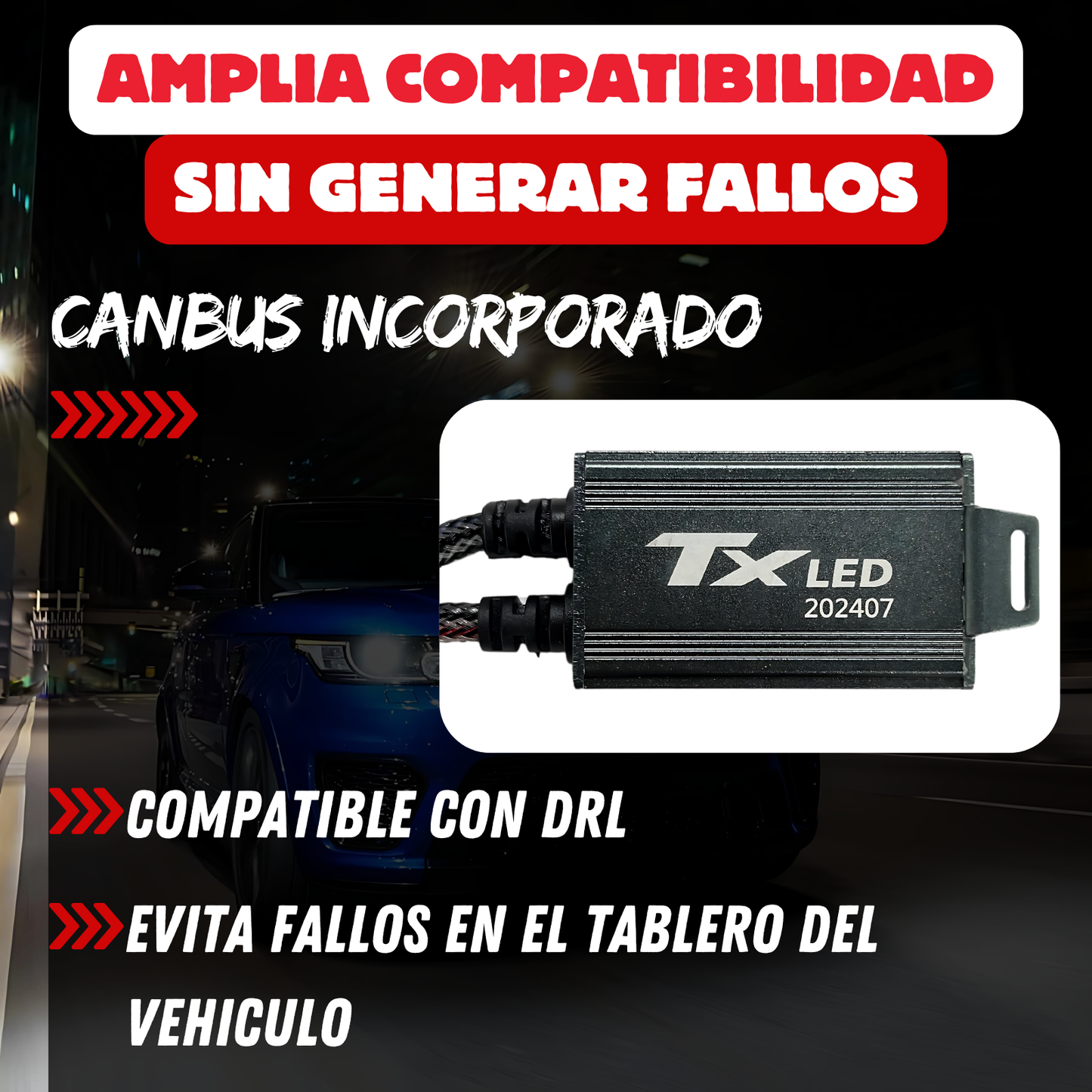 Kit Lamparas Cree Led Auto Super Canbus Alta Gama TX V10 CHIP CSP Juego lamparas led