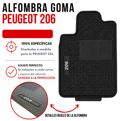 Alfombra Auto Peugeot 206 Juego Específico En Goma Calidad